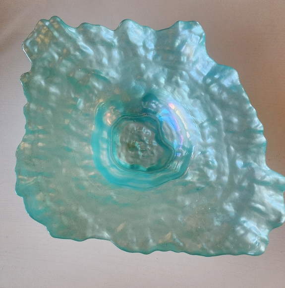 Akcam Turkish Aqua Glass Art Piece - Picture 1 of 4